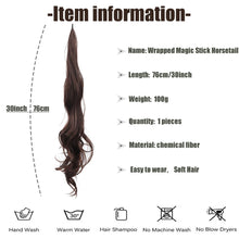 Load image into Gallery viewer, 30Inch Synthetic Flexible Wrap Around Ponytail Wig Long Wavy Layered Fake Ponytail Hairpiece Extensions Women Daily Wig