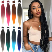 Load image into Gallery viewer, 26inch Colorful Synthetic Jumbo Braids PVC Wig Hair Extensions Braiding Hair Pre Stretched Braids False Hair Piece Women Wig