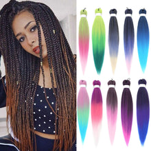 Load image into Gallery viewer, 26inch Colorful Synthetic Jumbo Braids PVC Wig Hair Extensions Braiding Hair Pre Stretched Braids False Hair Piece Women Wig