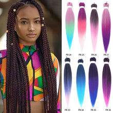 Load image into Gallery viewer, 26inch Colorful Synthetic Jumbo Braids PVC Wig Hair Extensions Braiding Hair Pre Stretched Braids False Hair Piece Women Wig