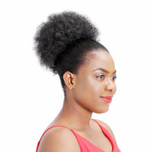 Load image into Gallery viewer, Synthetic Afro Puff Drawstring Ponytail Hair Bun Short Afro Kinkys Curly Afro Bun Extension Hairpieces Women Curly Hair Wig