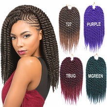 Load image into Gallery viewer, 12inch Twist Crochet Hair Big Senegalese Twist Crochet Braids Synthetic Braiding Hair Extensions for Women False Hair Piece