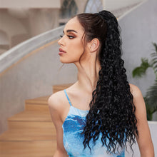 Load image into Gallery viewer, 16inch Curl Hair Ponytail Synthetic Deep Wave Ponytail Drawstring Ponytail Extensions for Women Clip on Pony Tail Hair Hairpiece