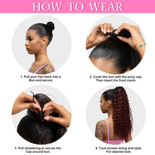Load image into Gallery viewer, 16inch Curl Hair Ponytail Synthetic Deep Wave Ponytail Drawstring Ponytail Extensions for Women Clip on Pony Tail Hair Hairpiece