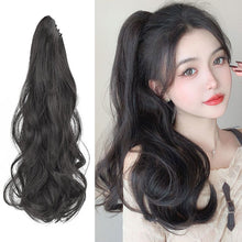 Load image into Gallery viewer, Horsetail Wig Female Gripper Style Simulation Long Curly Hair Large Wave Wig Synthetic Hair Women False Hair Piece