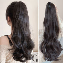 Load image into Gallery viewer, Horsetail Wig Female Gripper Style Simulation Long Curly Hair Large Wave Wig Synthetic Hair Women False Hair Piece
