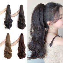 Load image into Gallery viewer, Horsetail Wig Female Gripper Style Simulation Long Curly Hair Large Wave Wig Synthetic Hair Women False Hair Piece