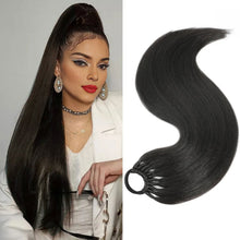 Load image into Gallery viewer, 24inch Wig Ponytail Long Straight Hair Synthetic Ponytail Braid Wig Extension High-temperature Silk Women's Ponytail False Braid