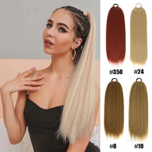 Load image into Gallery viewer, 24inch Wig Ponytail Long Straight Hair Synthetic Ponytail Braid Wig Extension High-temperature Silk Women's Ponytail False Braid