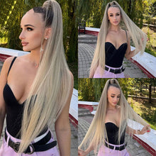 Load image into Gallery viewer, 24inch Wig Ponytail Long Straight Hair Synthetic Ponytail Braid Wig Extension High-temperature Silk Women's Ponytail False Braid