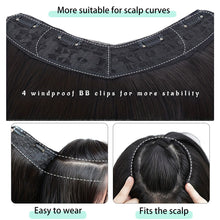 Load image into Gallery viewer, Wig Long Straight V-shaped Layered Perm One Piece Seamless Invisible Hair Extension Wig Solid Color Women False Hair Piece