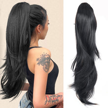 Load image into Gallery viewer, Wig Ponytail Fashionable Outward Curved Drawstring Elastic Spot Dyed Inner Mesh Extension Natural High Temperature Silk Multi-color Ponytail Wig