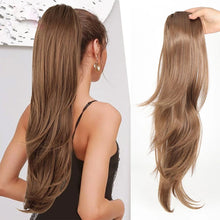 Load image into Gallery viewer, Wig Ponytail Fashionable Outward Curved Drawstring Elastic Spot Dyed Inner Mesh Extension Natural High Temperature Silk Multi-color Ponytail Wig