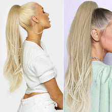 Load image into Gallery viewer, Wig Ponytail Fashionable Outward Curved Drawstring Elastic Spot Dyed Inner Mesh Extension Natural High Temperature Silk Multi-color Ponytail Wig