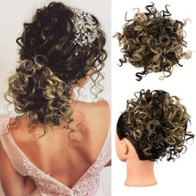 Load image into Gallery viewer, Wig for Women with Small Curly Hair Buns Wave Messy Elastic Drawstring Loose Wavy Large Curly Hair Bun Wig False Hair