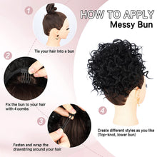 Load image into Gallery viewer, Wig for Women with Small Curly Hair Buns Wave Messy Elastic Drawstring Loose Wavy Large Curly Hair Bun Wig False Hair