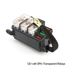 Load image into Gallery viewer, Car 12V/24V Relay Box 6 Slots Relay Block 6 Way ATC/ATO Fuse Relay Box Fuse Block with 6pcs Relays Kit