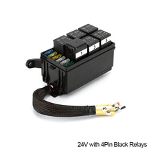 Load image into Gallery viewer, Car 12V/24V Relay Box 6 Slots Relay Block 6 Way ATC/ATO Fuse Relay Box Fuse Block with 6pcs Relays Kit
