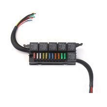 Load image into Gallery viewer, 12V/24V Auto Relay Box Pre-Wired Fuse and Relay Box with11PCS ATC/ATO Blade Fuses 6Pcs 5 Pin /4 Pin Relays Fuse Block