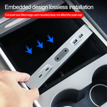 Load image into Gallery viewer, 27W Car USB Shunt Hub Fast Charging Docking Station Center Console Adapter Type-C Accessories For Tesla Model Y 3 2021 - 2023