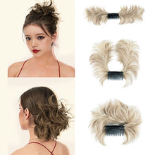 Load image into Gallery viewer, Messy Bun Wig Piece Insert Comb Curly Wig Flexible Adjustable Bun High-temperature Silk Synthetic Hair Piece for Women