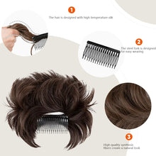 Load image into Gallery viewer, Messy Bun Wig Piece Insert Comb Curly Wig Flexible Adjustable Bun High-temperature Silk Synthetic Hair Piece for Women