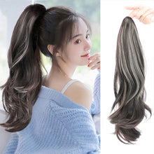 Load image into Gallery viewer, Clip High Ponytail Wig Fashionable Dyeing Simulation Hair Lightweight Fluffy Natural Long Curly Hair Synthetic Wig