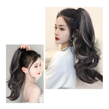 Load image into Gallery viewer, Clip High Ponytail Wig Fashionable Dyeing Simulation Hair Lightweight Fluffy Natural Long Curly Hair Synthetic Wig