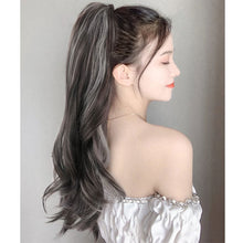 Load image into Gallery viewer, Clip High Ponytail Wig Fashionable Dyeing Simulation Hair Lightweight Fluffy Natural Long Curly Hair Synthetic Wig