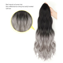 Load image into Gallery viewer, Mini Gripper Ponytail Wig Gradient Water Ripple Long Curly Hair Fluffy Natural Seamless Spot Dyed Ponytail Synthetic Wig