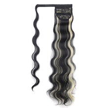 Load image into Gallery viewer, Paste Button Fluffy Long Curly Hair High Temperature Fiber Multi Colored Wig Ponytail Hair Extension for Women