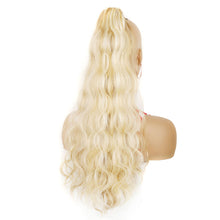 Load image into Gallery viewer, Paste Button Fluffy Long Curly Hair High Temperature Fiber Multi Colored Wig Ponytail Hair Extension for Women