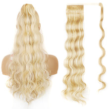 Load image into Gallery viewer, Paste Button Fluffy Long Curly Hair High Temperature Fiber Multi Colored Wig Ponytail Hair Extension for Women