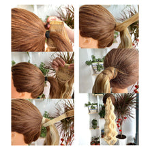 Load image into Gallery viewer, Paste Button Fluffy Long Curly Hair High Temperature Fiber Multi Colored Wig Ponytail Hair Extension for Women