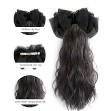 Load image into Gallery viewer, Detachable Bowknot Hairpin Ponytail Wig High Temperature Silk Long Curly Hair Natural Hair Extension for Women