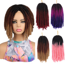 Load image into Gallery viewer, Colored Crochet Wig Hand Hooks Dirty Braids Synthetic Long Curly Hair High Temperature Silk Hair Bulk Hair Extensions