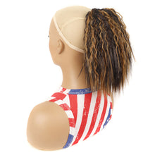Load image into Gallery viewer, Fluffy Corn Perm Short Curly Hair Ponytail High Temperature Silk Elastic Mesh Drawstring Short Ponytail Synthetic Wig