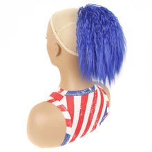 Load image into Gallery viewer, Fluffy Corn Perm Short Curly Hair Ponytail High Temperature Silk Elastic Mesh Drawstring Short Ponytail Synthetic Wig