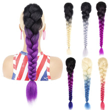 Load image into Gallery viewer, Multi-color Synthetic Wig Braided Hair Elastic Mesh Drawstring Long Ponytail Hair Extensions False Hair Piece for Women