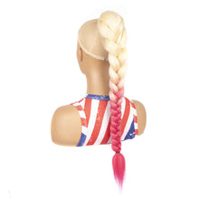Load image into Gallery viewer, Multi-color Synthetic Wig Braided Hair Elastic Mesh Drawstring Long Ponytail Hair Extensions False Hair Piece for Women
