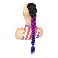 Load image into Gallery viewer, Multi-color Synthetic Wig Braided Hair Elastic Mesh Drawstring Long Ponytail Hair Extensions False Hair Piece for Women
