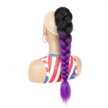 Load image into Gallery viewer, Multi-color Synthetic Wig Braided Hair Elastic Mesh Drawstring Long Ponytail Hair Extensions False Hair Piece for Women