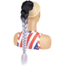 Load image into Gallery viewer, Multi-color Synthetic Wig Braided Hair Elastic Mesh Drawstring Long Ponytail Hair Extensions False Hair Piece for Women