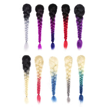 Load image into Gallery viewer, Multi-color Synthetic Wig Braided Hair Elastic Mesh Drawstring Long Ponytail Hair Extensions False Hair Piece for Women