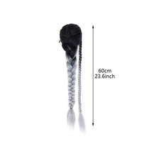 Load image into Gallery viewer, Personalized Multi-color Synthetic Wig Braided Hair Elastic Mesh Drawstring Long Ponytail Hair Extensions for Women
