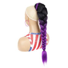 Load image into Gallery viewer, Personalized Multi-color Synthetic Wig Braided Hair Elastic Mesh Drawstring Long Ponytail Hair Extensions for Women