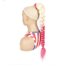 Load image into Gallery viewer, Personalized Multi-color Synthetic Wig Braided Hair Elastic Mesh Drawstring Long Ponytail Hair Extensions for Women