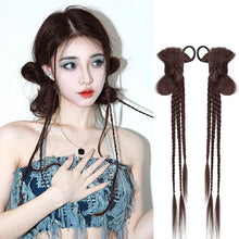 Load image into Gallery viewer, Bowknot Wig Ponytail Synthetic Wig Elastic Hair Rope Solid Colored Ponytail Braid Hair Extensions Hair Accessories