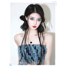 Load image into Gallery viewer, Bowknot Wig Ponytail Synthetic Wig Elastic Hair Rope Solid Colored Ponytail Braid Hair Extensions Hair Accessories