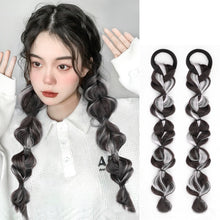 Load image into Gallery viewer, Spotted Wig Ponytail Braids Cute Natural Synthetic Wig Lantern Braids Elastic Hair Rope Multicoloured Ponytail Braid Hair Extensions